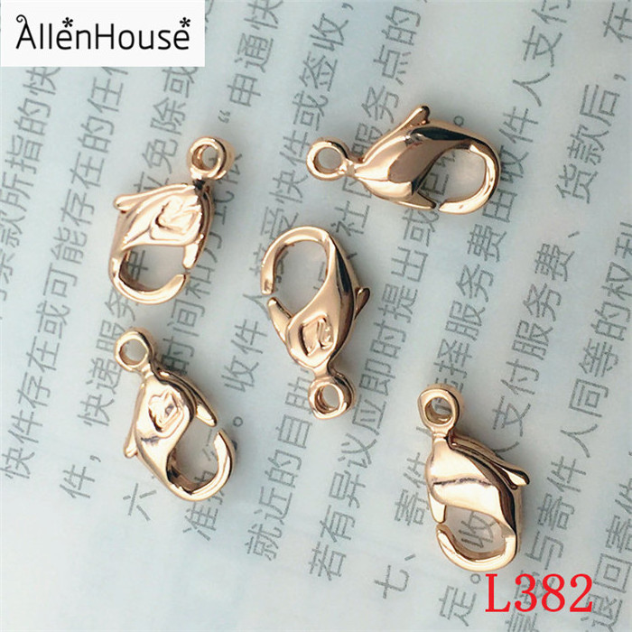 Manufacturer Bulk sale laser print logo rose gold 316 Stainless Steel Lobster Clasp with Swan pattern