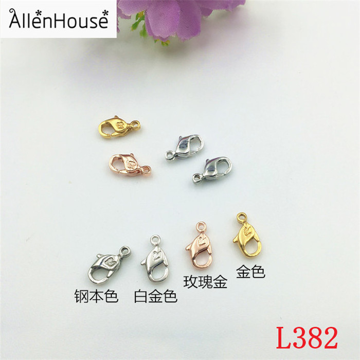 Manufacturer Bulk sale laser print logo rose gold 316 Stainless Steel Lobster Clasp with Swan pattern