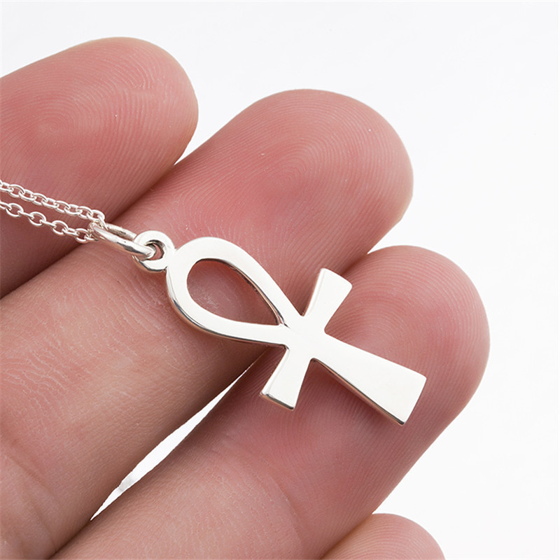 Personality Stainless Steel Necklace Ancient Egypt Cross Necklace Pendant Men Titanium Steel Jewelry