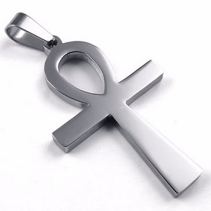 Personality Stainless Steel Necklace Ancient Egypt Cross Necklace Pendant Men Titanium Steel Jewelry