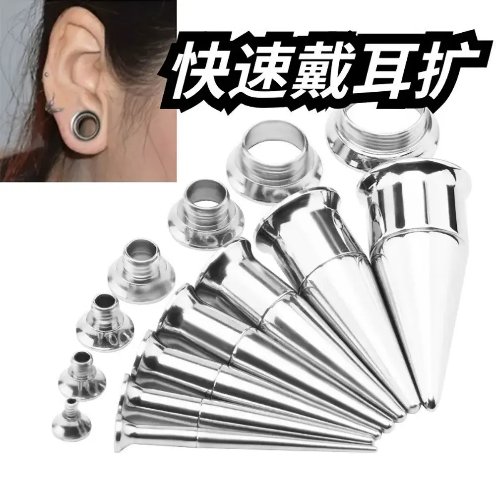 2023 new stainless steel hollow plug tunnel ear expander spike shape ear stretcher 2/3/4/5/6/7/8/9/10/11/12mm for sale