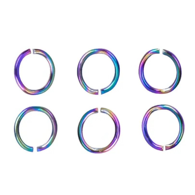 2022 New rainbow color jewelry accessories connector Stainless Steel Round open Split Rings jump Rings