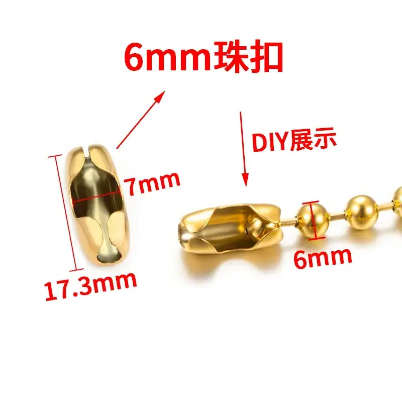 2023 wholesale 20pcs/bag stainless steel gold silver ball chain clasp connector fits 6mm ball bead chain