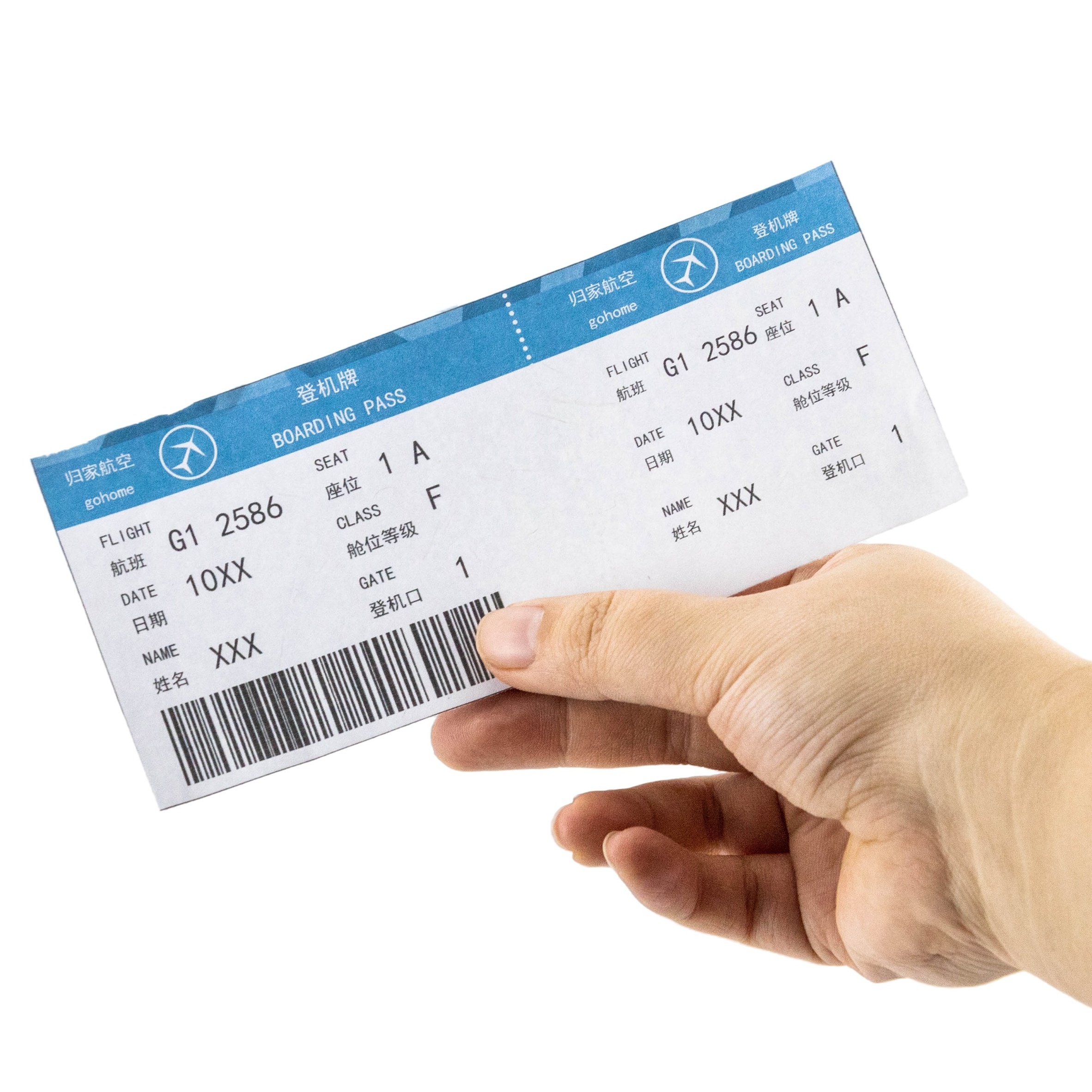 customized  blank airline ticket  Thermal blank boarding pass paper Manufacturer has stock at good price full color printing