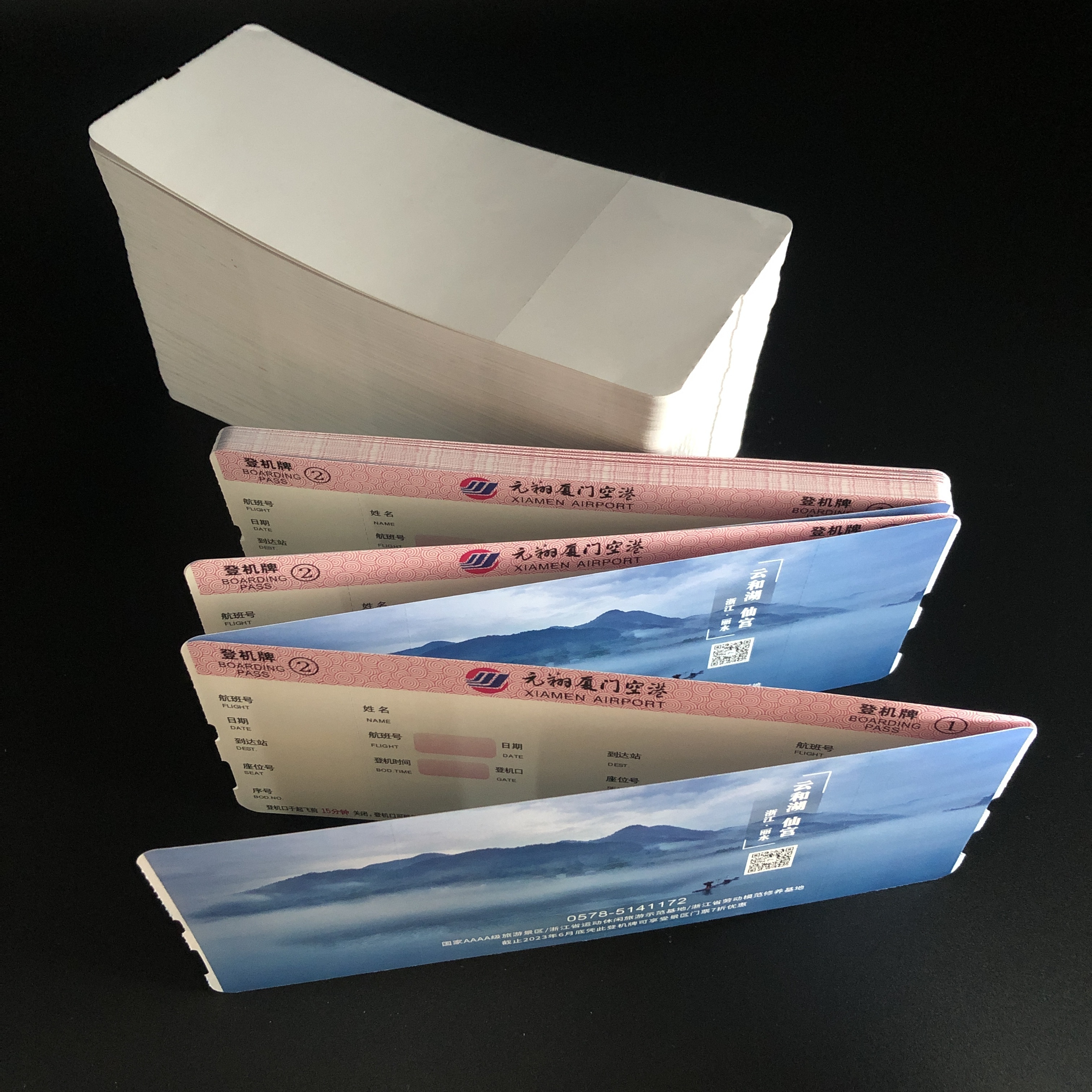 accept customized  blank airline ticket  Thermal blank boarding pass paper Manufacturer has stock at good price