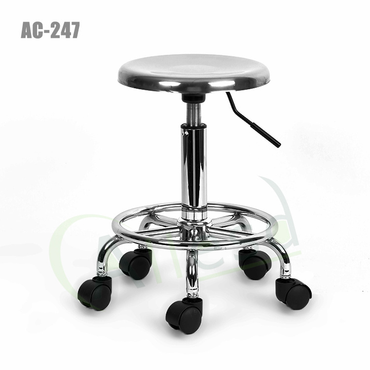 ALLESD Laboratory Furniture Office Metal Adjustable Stool Round Seat ESD Chairs Anti Static Stainless Steel Chair