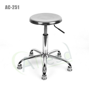 ALLESD Laboratory Furniture Office Metal Adjustable Stool Round Seat ESD Chairs Anti Static Stainless Steel Chair