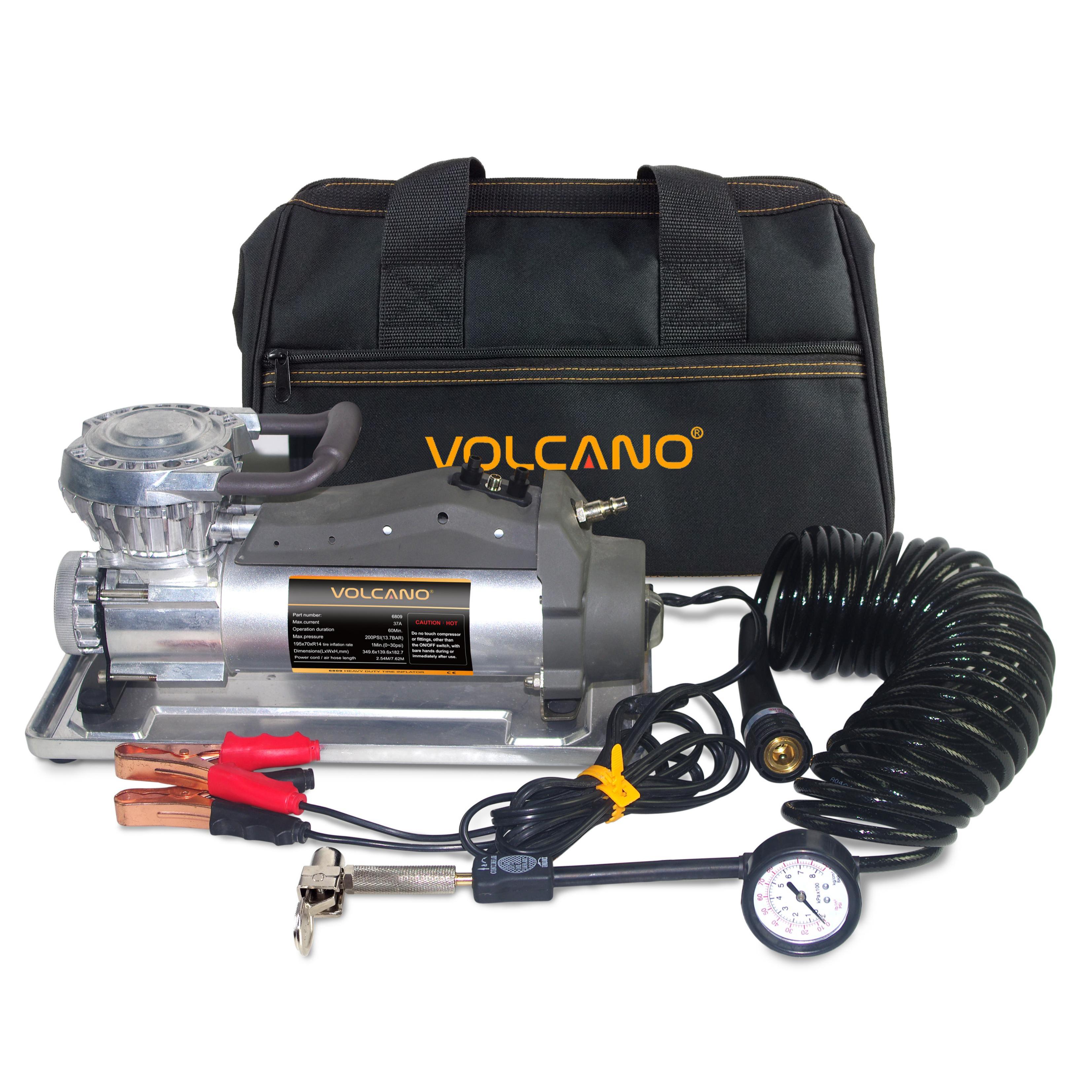 VOLCANO Heavy Duty 12V Big Tire Used Air Compressor Ap03 High Output 12v Twin Air Compressor Universal C Car Tire Inflation