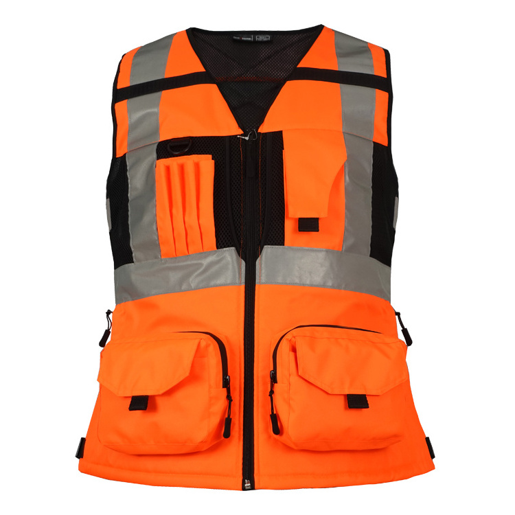 2023 ALLFLY  safety vest construction heat transfer Custom Workwear Winter Cloth ladies vest Safety Reflective women vest top