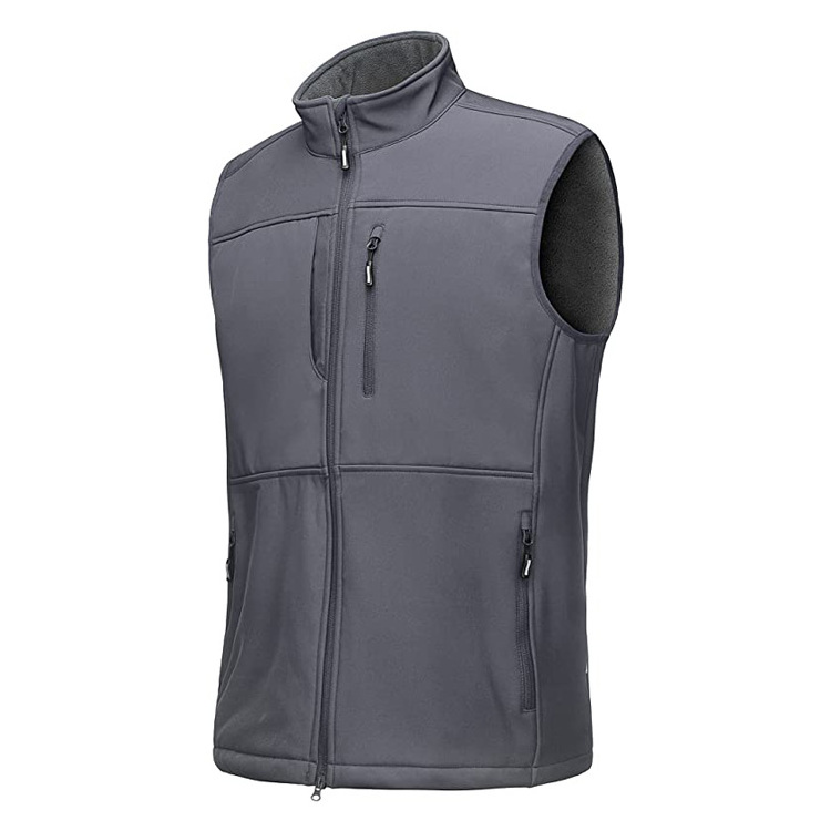 Men's Running utility Vest Outerwear Lightweight Windproof Fleece-Lined Softshell Sleeveless Jacket for Golf vest