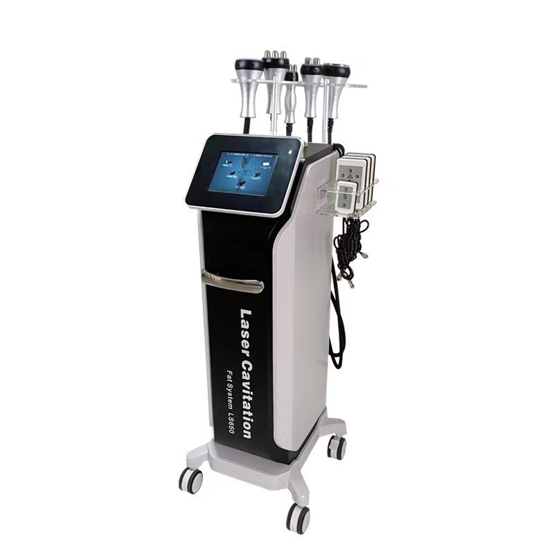 Standing LS650 6 in 1 liposuction laser rf vacuum cavitation slimming machine for body shaper