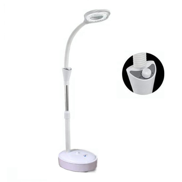 Magnifying Lamp Led Cool White Flexible Beauty Nail Microblading Hair Salon Floor Lamp For Permanent Makeup With Wheel