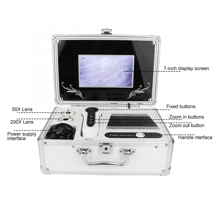 Desktop 50x Lens 200x Lens Skin Hair Analyser 7 Inch Screen Skin Scanner on Sale