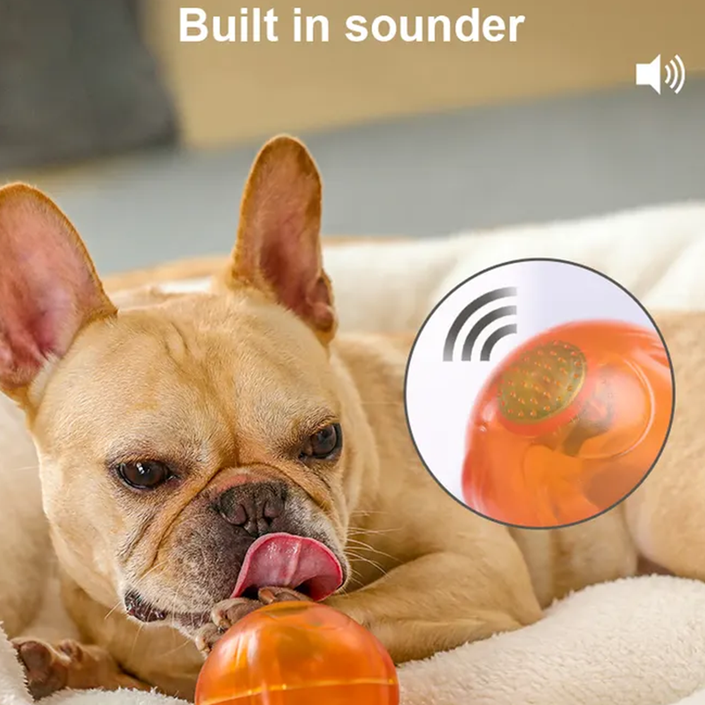 Hot Sale Small Light Up Dog Anti-Anxiety Speaking Ball Toys Dog Stress Relief Flashing Chew Toys With Recording Voice Function