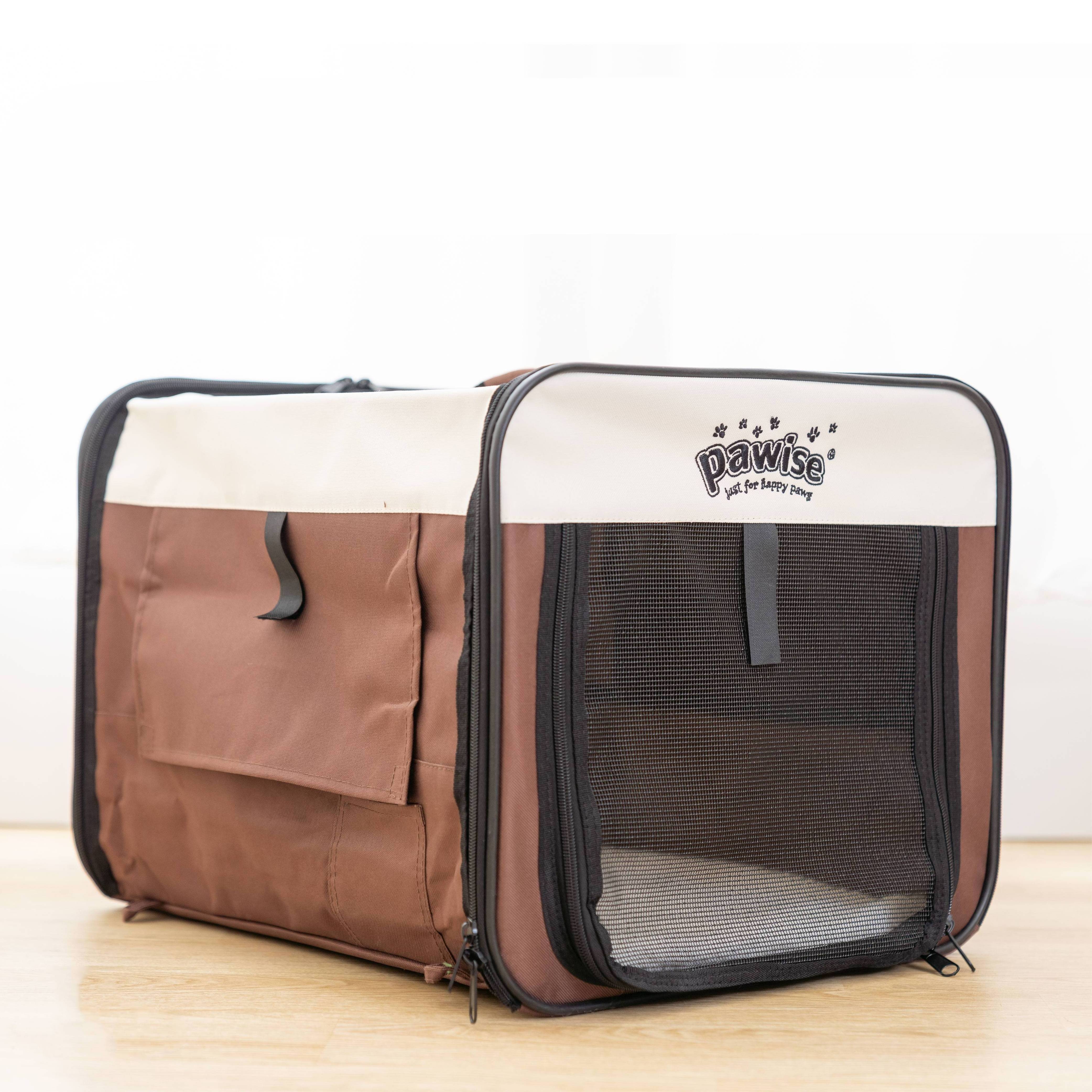 New arrival foldable car travel bags carriers clear portable dog crate soft travel pop up pet crate dog or cat show tent