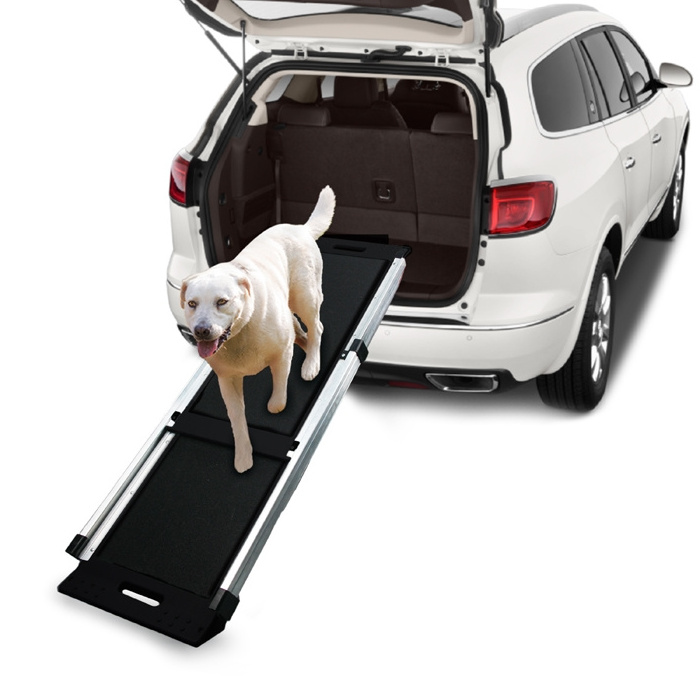 All For Paws Accessories Non Slip Folding Dog Ramp Deluxe Telescoping Adjustable Fold Pet Ramp For Car