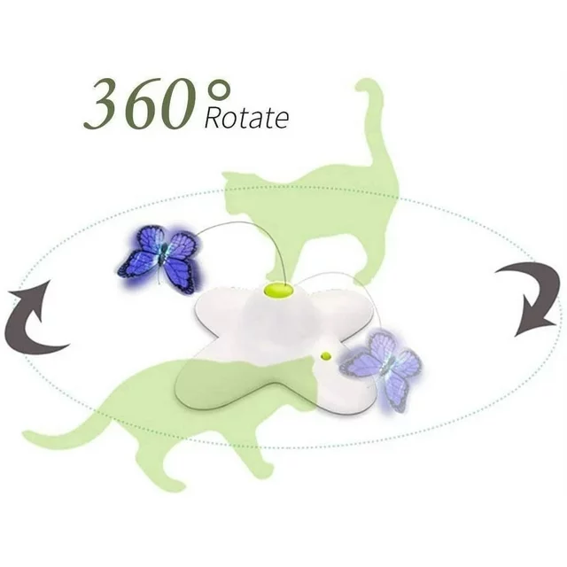 All For Paws Cat Interactive Toy 6 Pack Flutter Bug Butterfly Re-Fills For 360 Spinning Automatic Electric Cat Teaser Toys