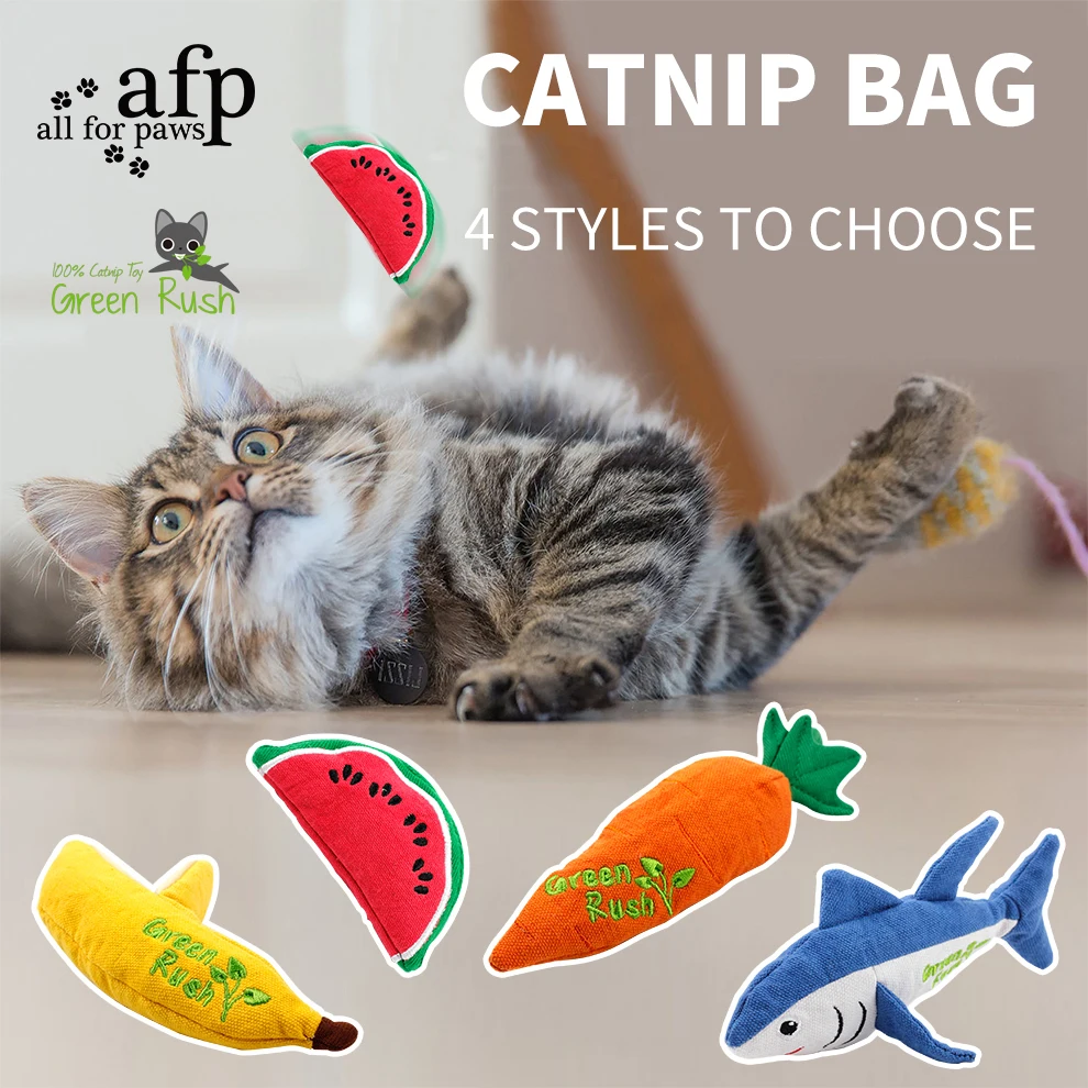 AFP Pet Cat Catnip Chew Toy Bite Resistant Catnip Toys Carrot Banana Watermelon at Teething Chew Toy For Cats