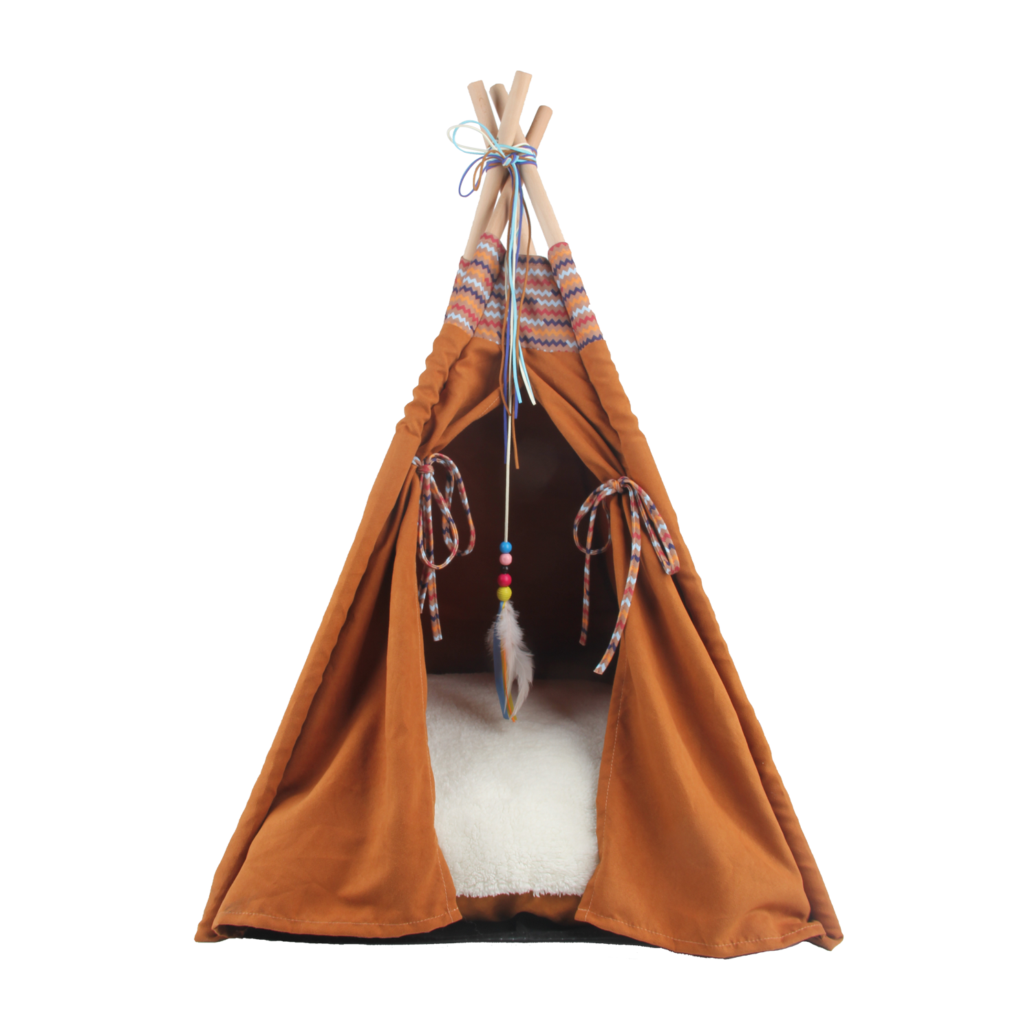 AFP cats house bed feather toy pet hide foldable play show dream cat tent