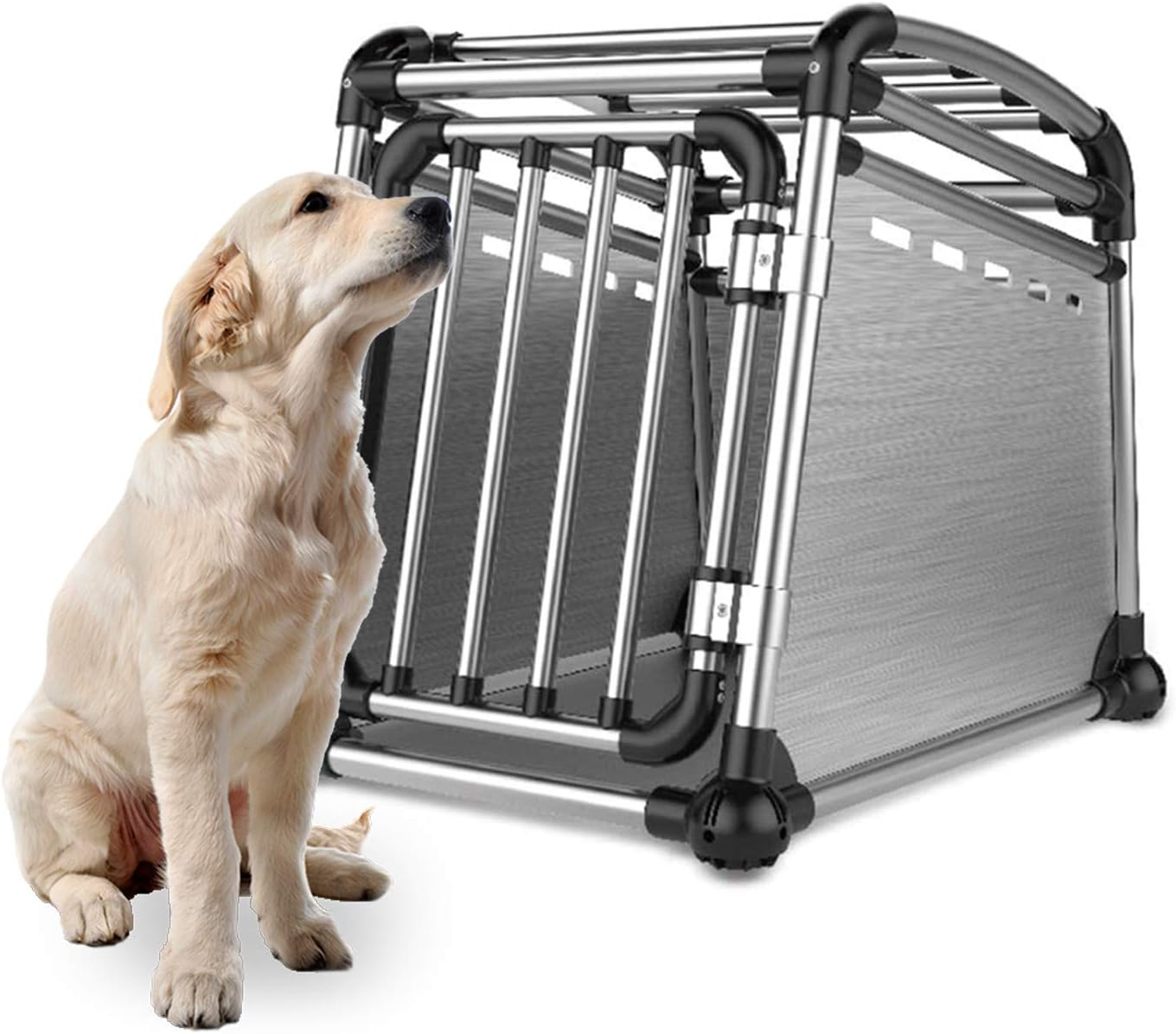 AFP Outdoor High Capacity Collapsible Lightweight Aluminium Dog Cage Transport Box Crate Pet Travel Carrier For Large Pet Dog