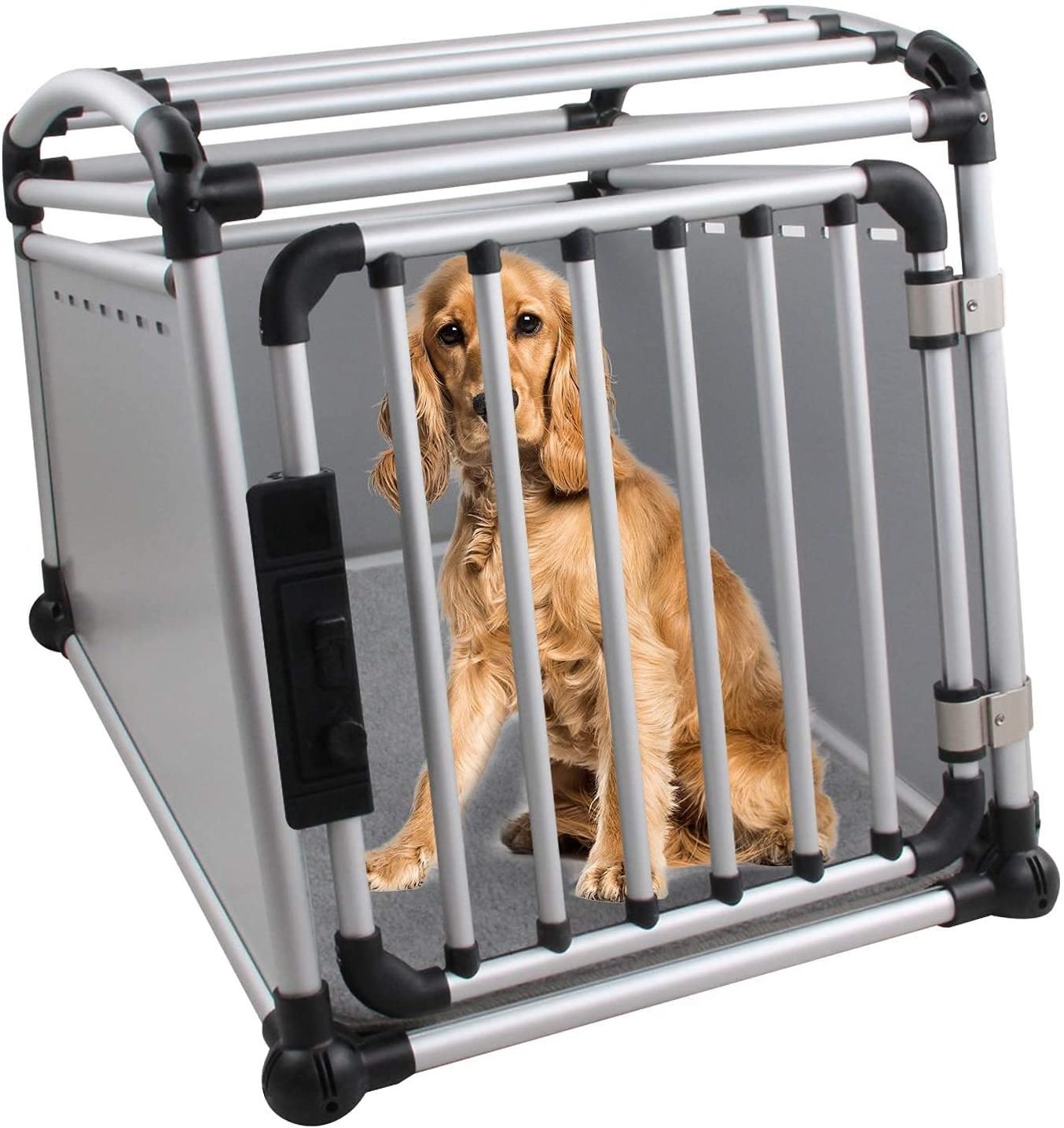 Premium Aluminium Car Travel Cage Crate Dog Pet Carrier Holder Kennel Outdoor Pet House Metal Car Transport Box For Dogs