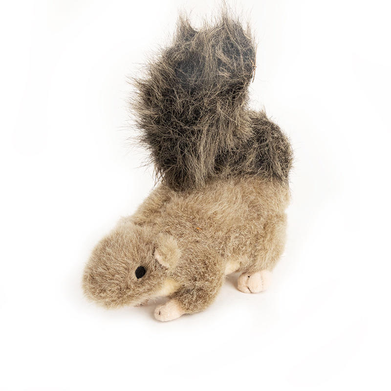 N01 AFP realistic squirrel pet puppy chewing toy interactive pet dog stuffed durable squeaky chew plush toys for dogs