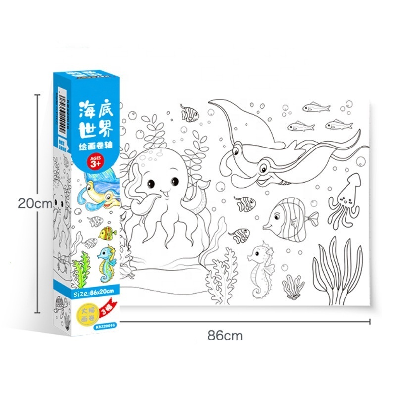 6 Different Topics Wall Scrolls Drawing Paper Self-adhesive Children's  Drawing Paper Roll DIY Painting Drawing Paper For Kids