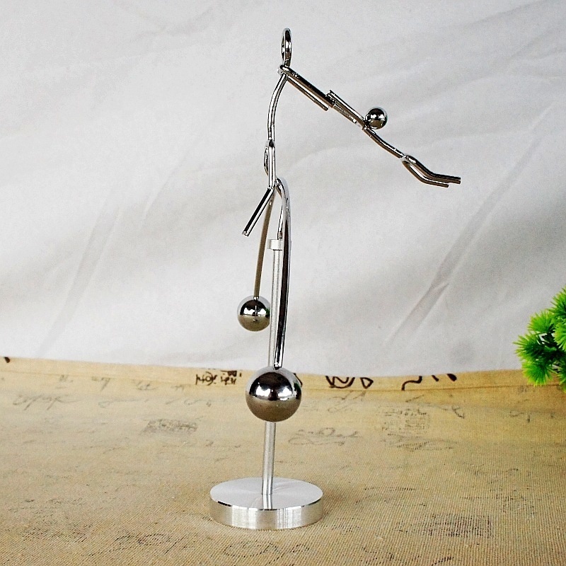 Factory  Gymnastics Talent Pendulum Newton Cradle Balance Ball Tumbler Desk Physics Toy Iron Man Swing Steel Balance Toy