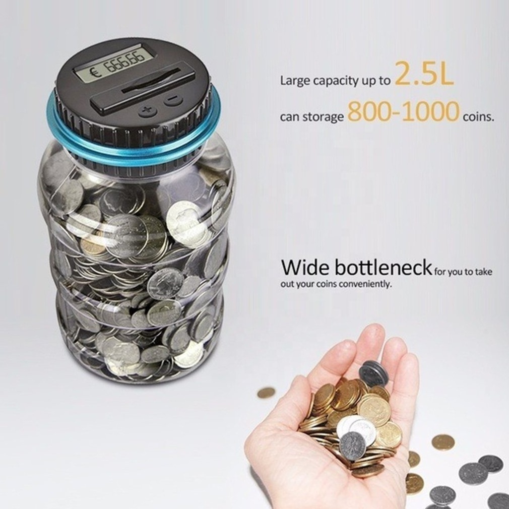 Piggy Bank Digital Coin Bank with LCD Screen Automatic Counting Coin Counter Digital Coin Counter Savings Jar for Kids Adults