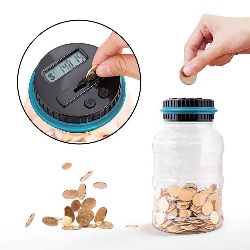 Piggy Bank Digital Coin Bank with LCD Screen Automatic Counting Coin Counter Digital Coin Counter Savings Jar for Kids Adults