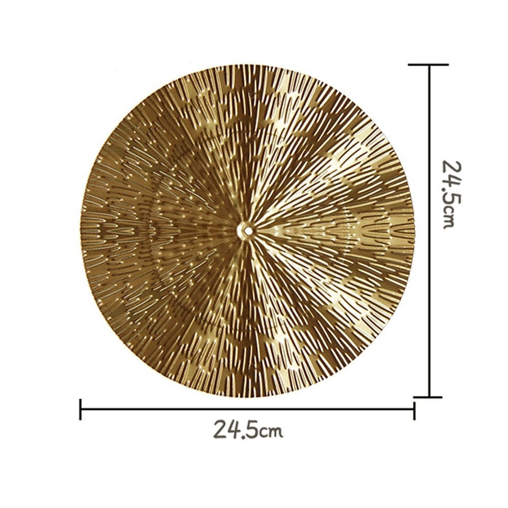 Iron Craft Wall Hanging Ornament Gold Sunburst Wall Art Exquisite Iron Ornament Metal Disc Wavy Wall Decor Hanging