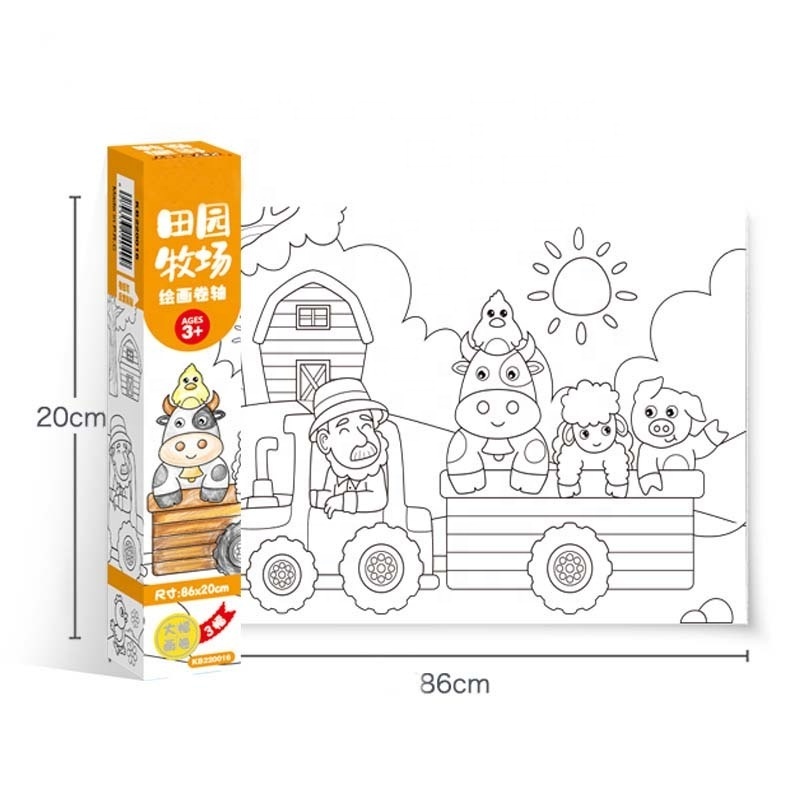 6 Different Topics Wall Scrolls Drawing Paper Self-adhesive Children's  Drawing Paper Roll DIY Painting Drawing Paper For Kids