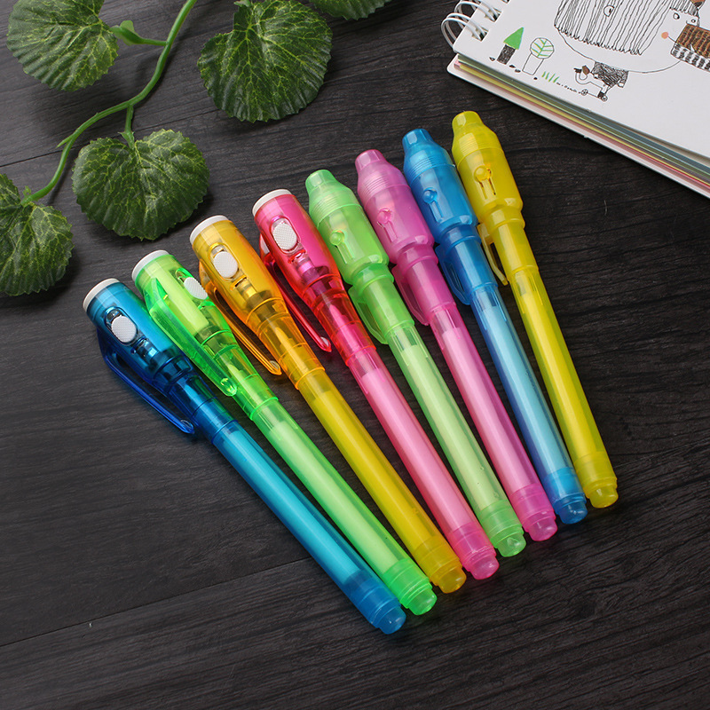 Kids Diary Invisible Ink UV Light Marker Adult Secret Message Spy Flashlight Pen Wedding Magic Invisible UV Light Pen Supplier