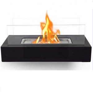 High Quality Classic Rectangle Tabletop Bio Ethanol Fireplace Portable Smokeless Stainless Steel Tabletop Fire Pit Bowl