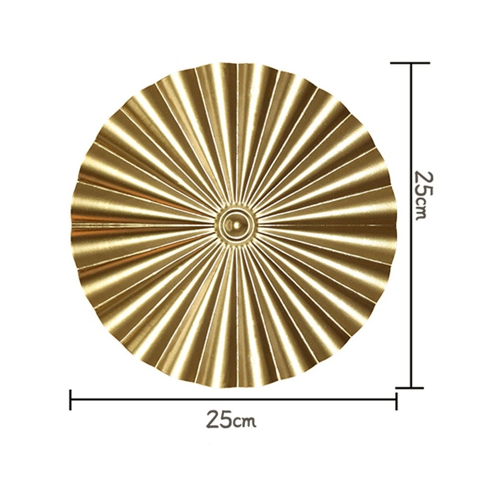 Iron Craft Wall Hanging Ornament Gold Sunburst Wall Art Exquisite Iron Ornament Metal Disc Wavy Wall Decor Hanging