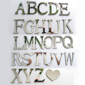 New Acrylic Mirror 3D DIY Wall Stickers English Letters PVC Wallpaper 3D Letter