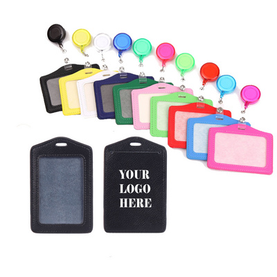 Custom LOGO Factory Direct High Quality Id Card Holder Badge Case Pu Card Bus Id Holders Identity Badge Factory Direct Price