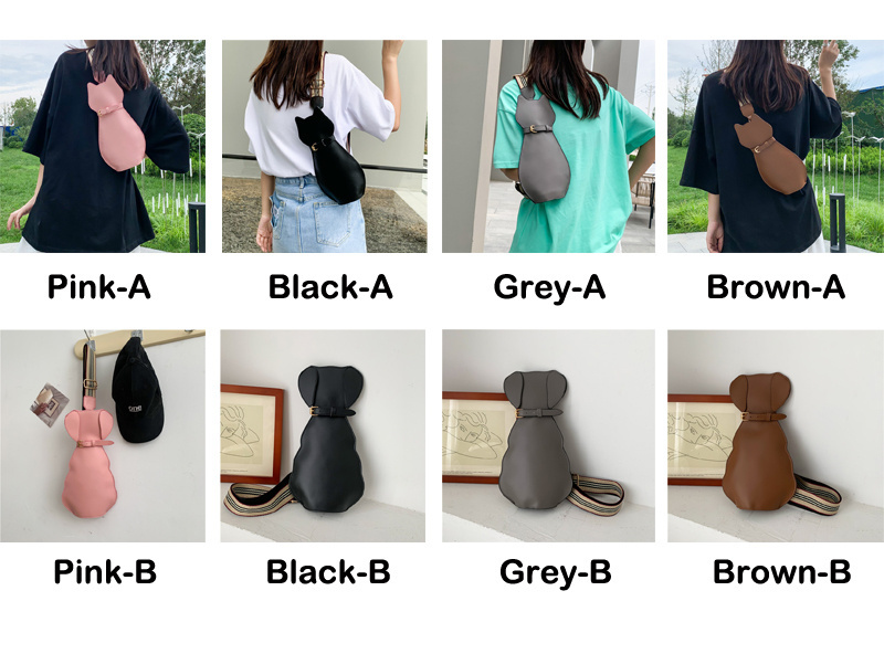 Hot Women New Carton Messenger Bag Fashion Chest Bag Cute Cat Dog Shape Girls Shoulder Bag