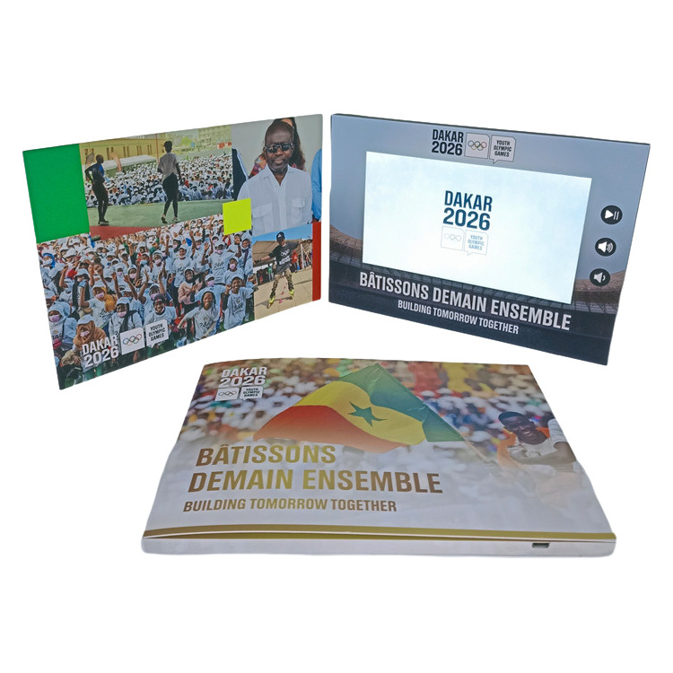 Wholesale Cheap Video Brochure 7 inch lcd Screen HD IPS Digital A5 Video Screen Greeting Card For Business Marketing