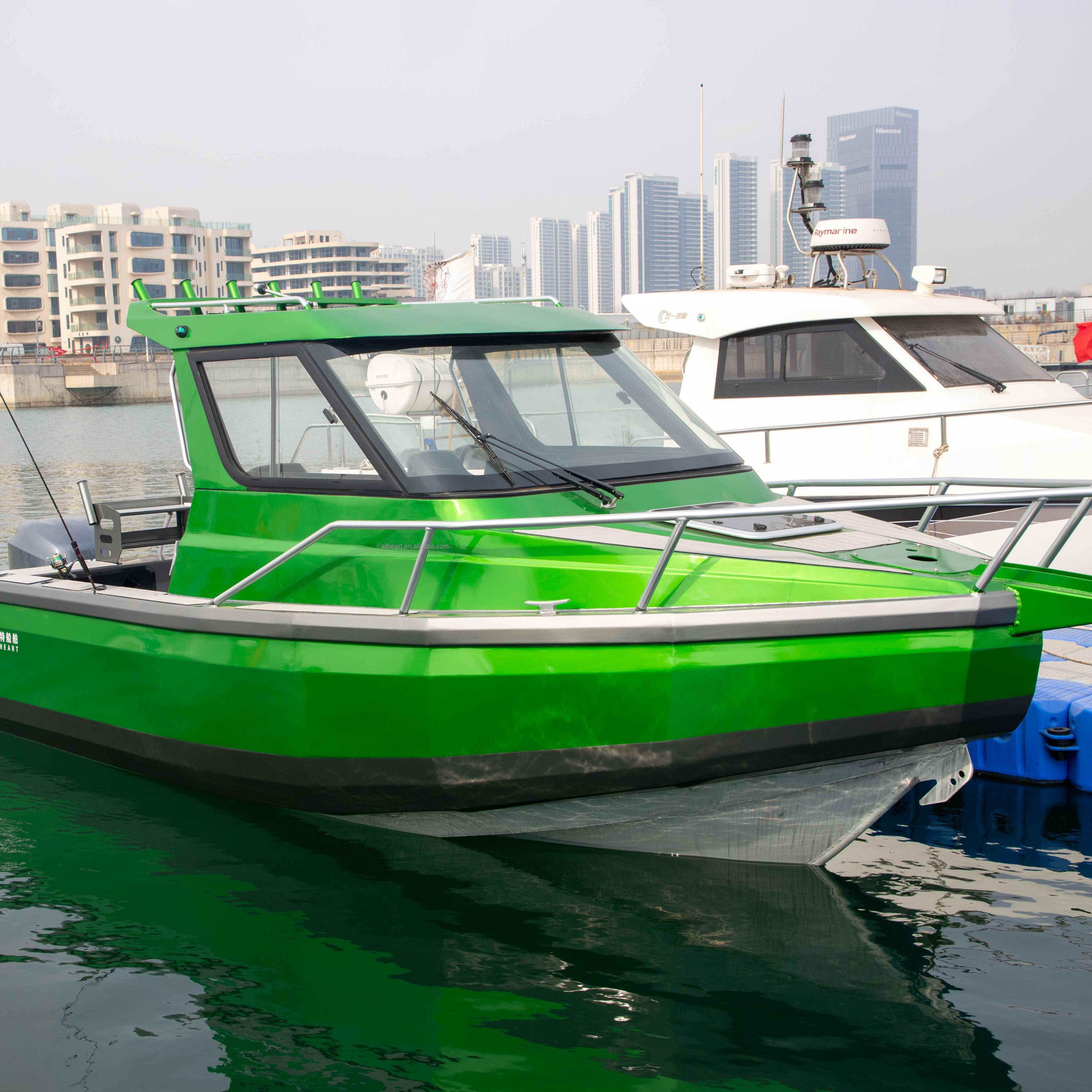 New 22ft 25ft Aluminum Cuddy Cabin Boat Cruiser Pontoon boat fishing boats for the ocean