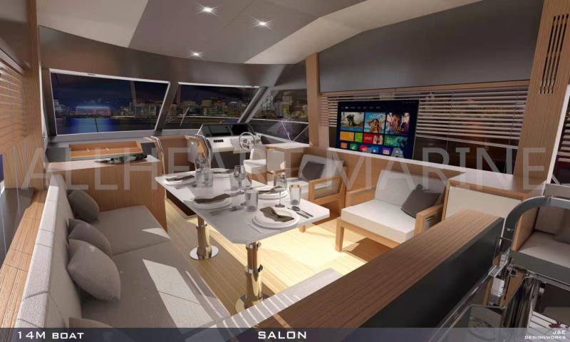 Allheart New design aluminum fishing boat 15m luxury yacht with flybridge for entertainment