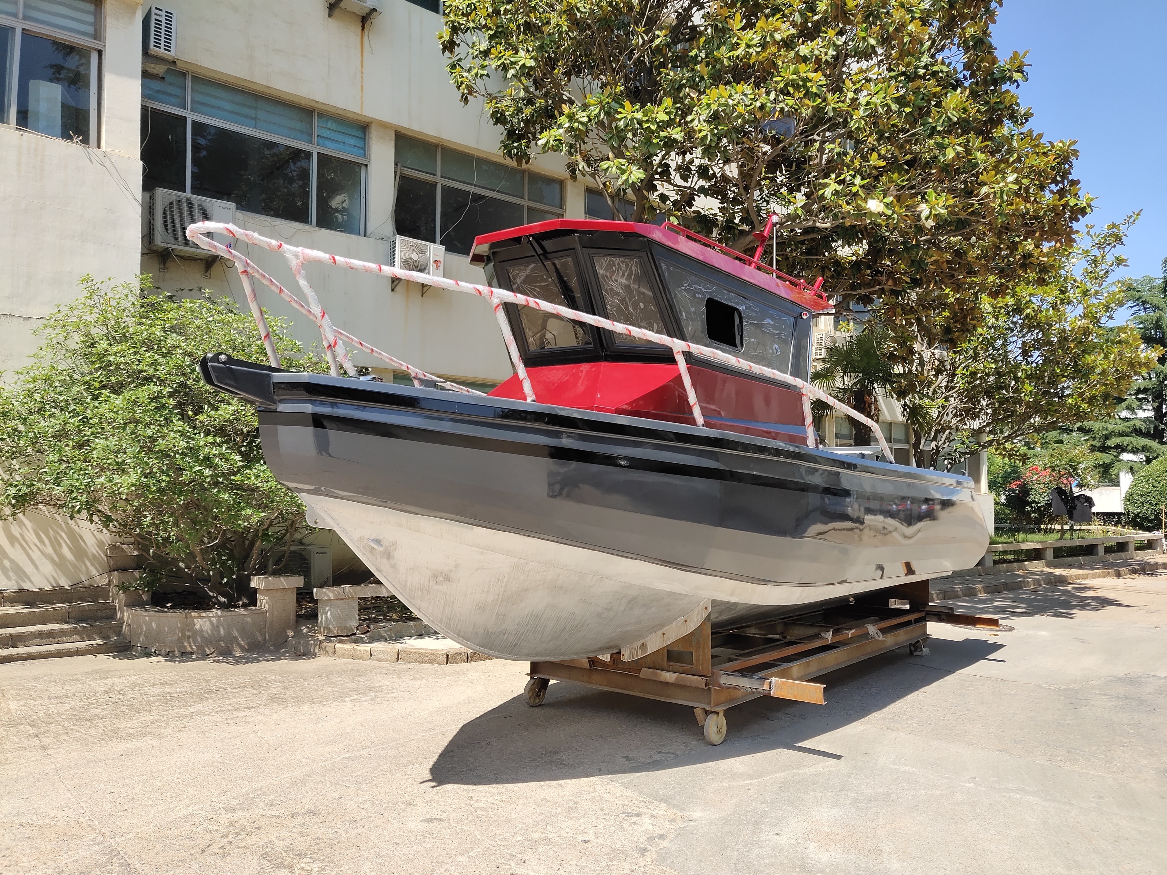 2023 Allheart LEADER 7.68m classic design all welded aluminum fishing sea craft pontoon boat with full cabin