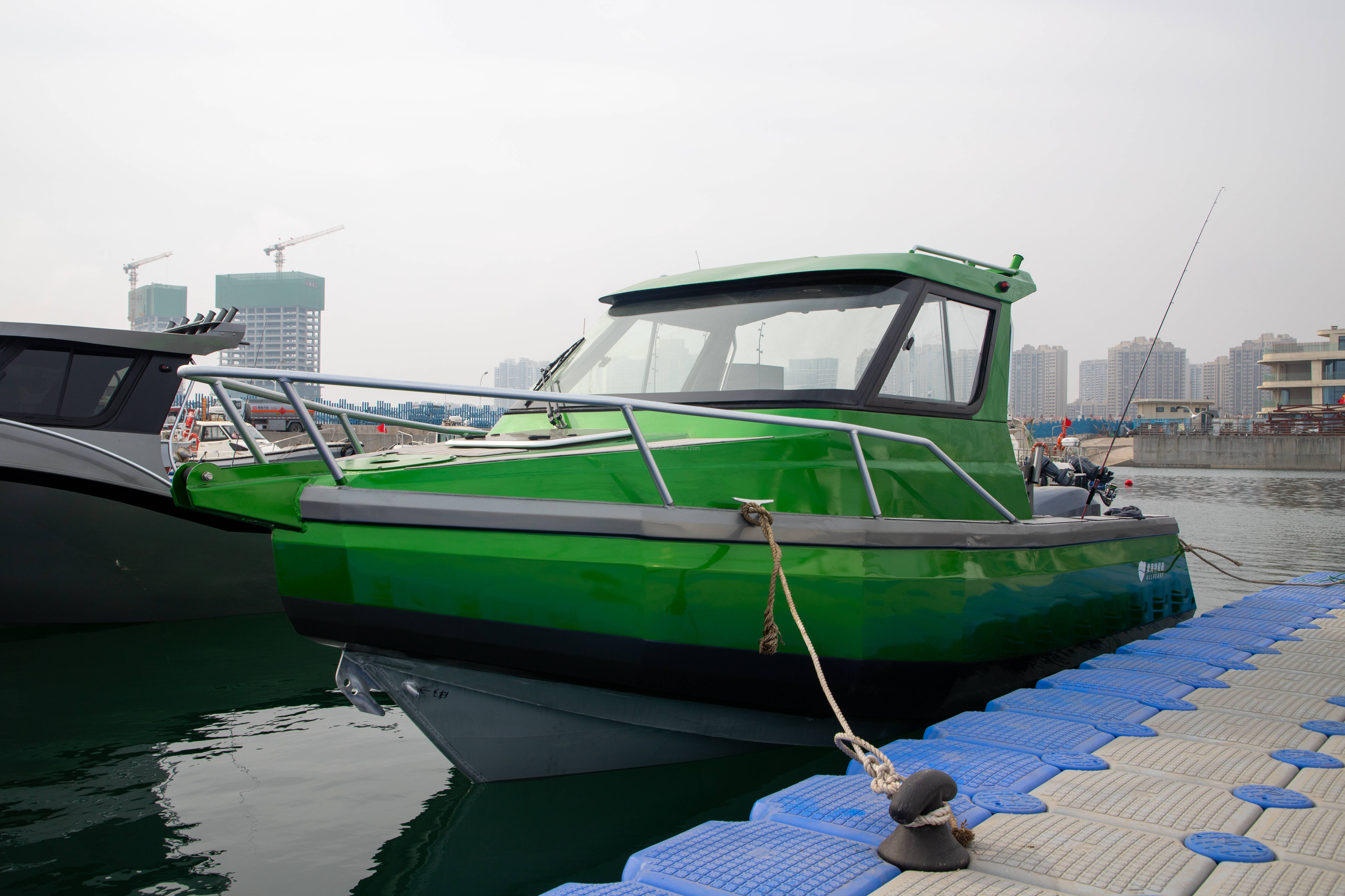 New 22ft 25ft Aluminum Cuddy Cabin Boat Cruiser Pontoon boat fishing boats for the ocean