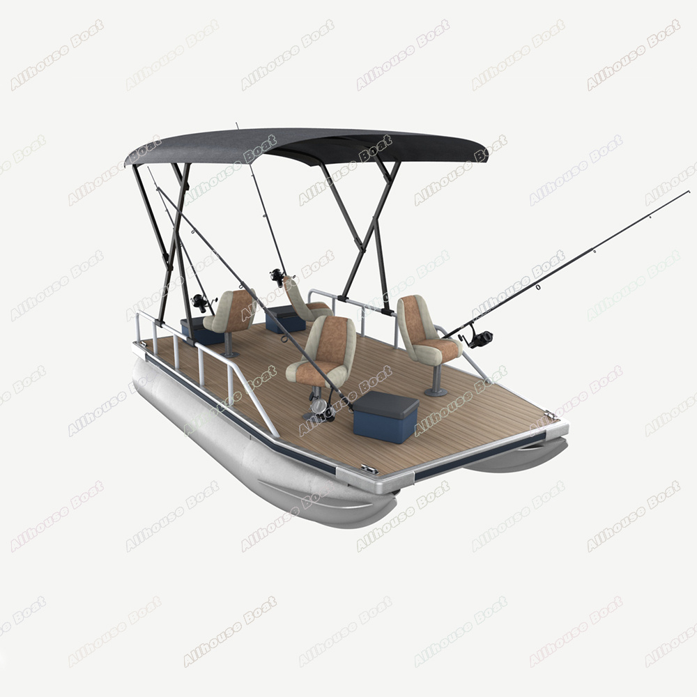 Allhouse Simple Aluminium Barge Beach Platform House Pontoon Boat Hull Pontoon Fishing Platform