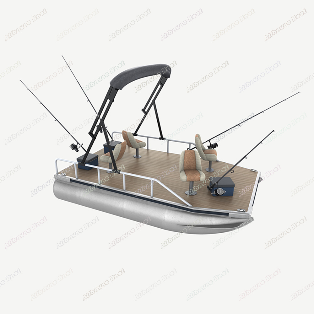 Allhouse Simple Aluminium Barge Beach Platform House Pontoon Boat Hull Pontoon Fishing Platform