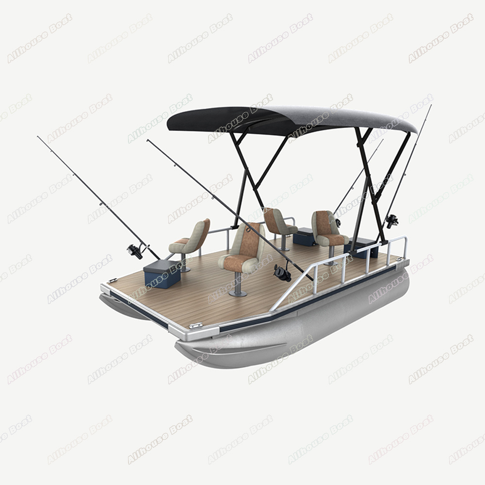 Allhouse Simple Aluminium Barge Beach Platform House Pontoon Boat Hull Pontoon Fishing Platform