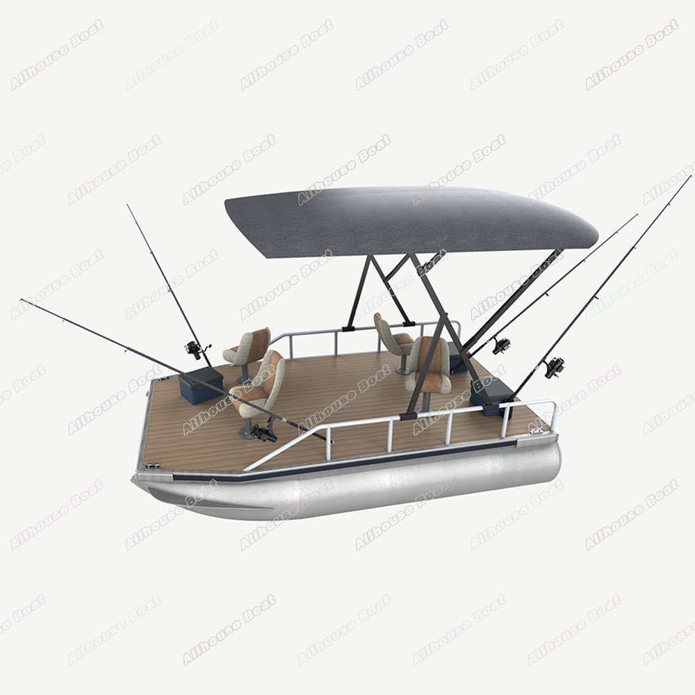 Allhouse Simple Aluminium Barge Beach Platform House Pontoon Boat Hull Pontoon Fishing Platform