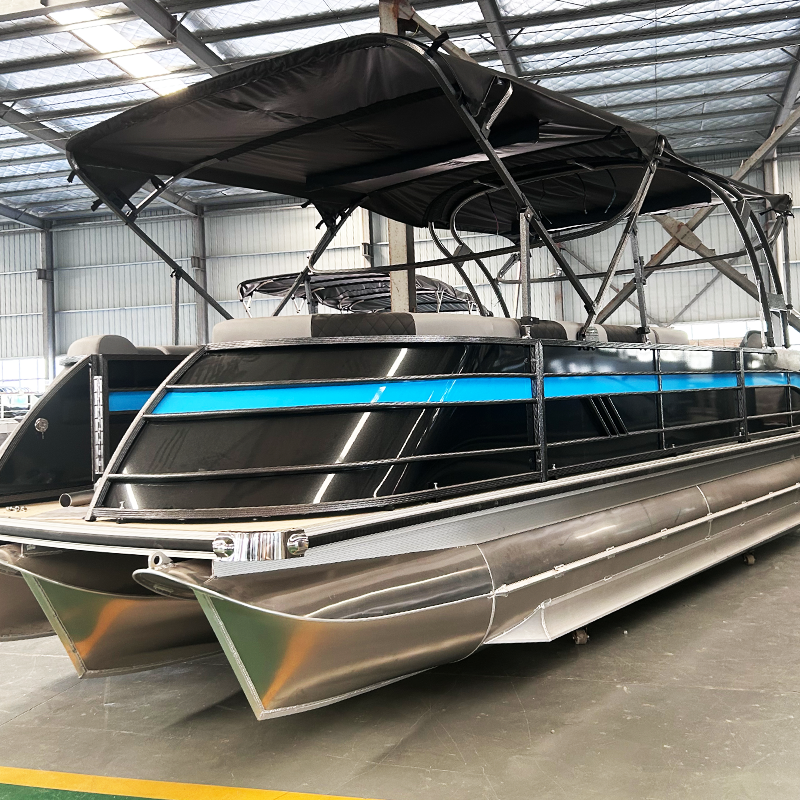 Off Shore Sports Luxury Party Barge Aluminium Pontoons Floating Pontoon Boats Small Mini Party Pontoon Boat With Motor