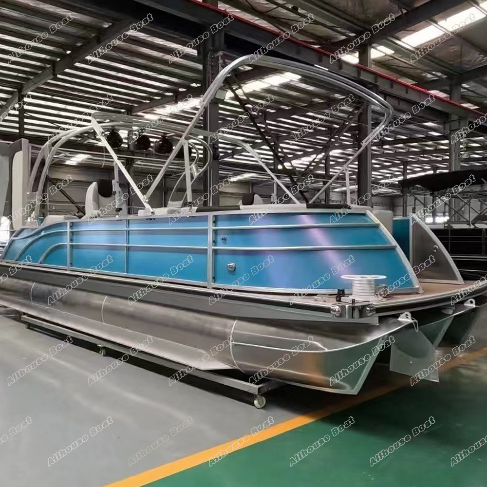 Allhouse Houseboat Boats Fiberglass Pontoon Boat Cover Luxury Yacht Lakes & Rivers Pontoon Boat