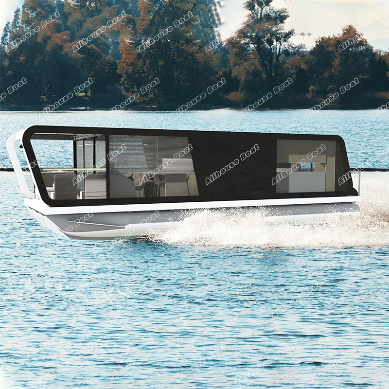 New Trend Party Leisure Ships House Boat 14-30Ft Sport Speed Boat Aluminum Luxury Pontoon Boat For Sale